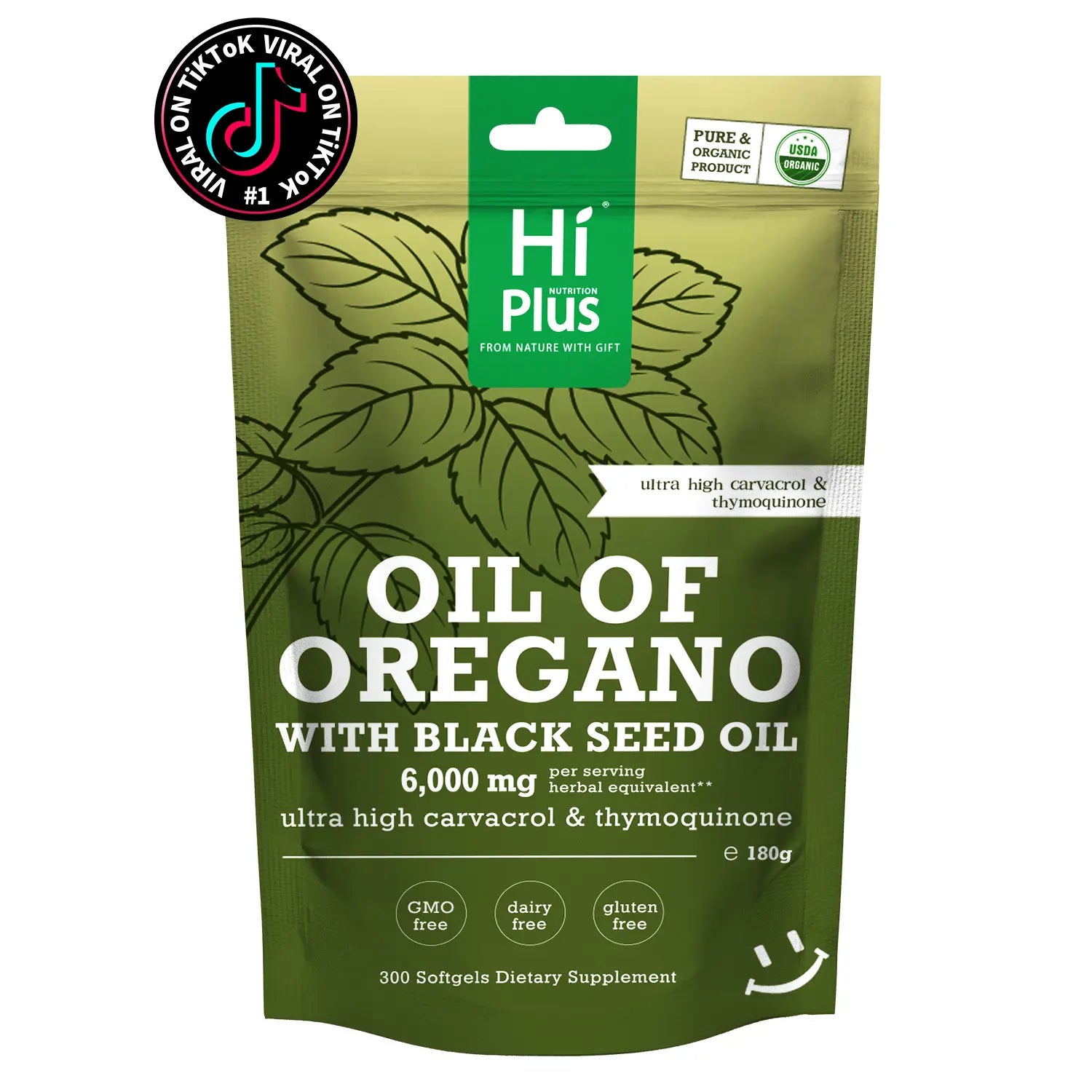 Hiplus Oil of Oregano & Black Seed Oil 6000Mg Softgels 300Ct 20:1 Extract 165Mg Carvacrol Thymoquinone Non-Gmo Plant-Based Immune Support Organic Natural Supplement Gluten Free Supplement