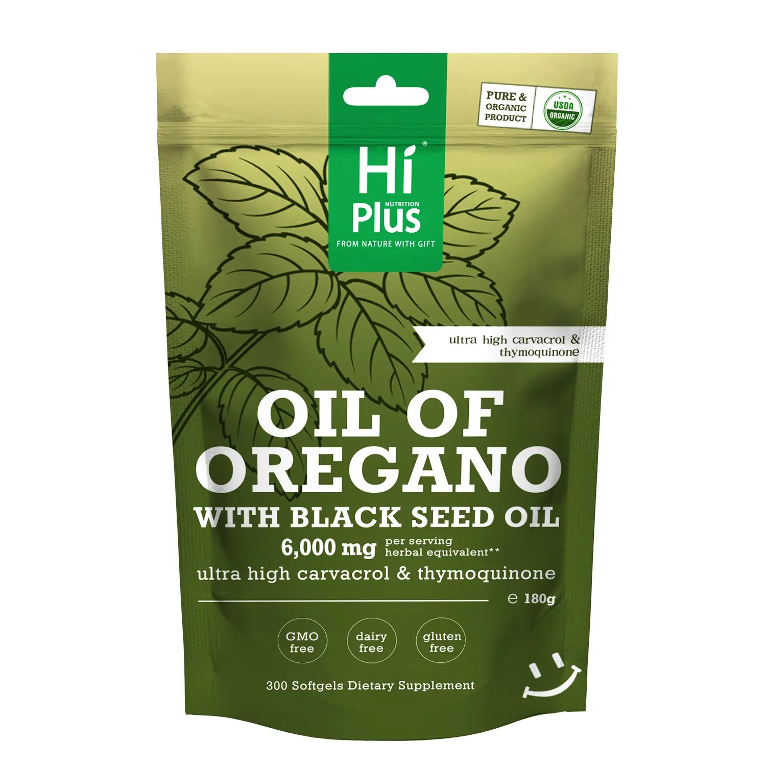Hiplus Oil of Oregano & Black Seed Oil 6000Mg Softgels 300Ct 20:1 Extract 165Mg Carvacrol Thymoquinone Non-Gmo Plant-Based Immune Support Organic Natural Supplement Gluten Free Supplement